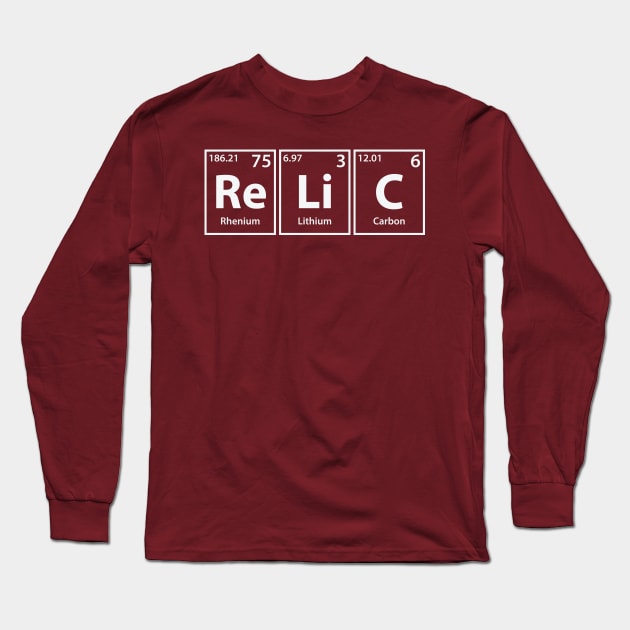 Relic (Re-Li-C) Periodic Elements Spelling Long Sleeve T-Shirt by cerebrands